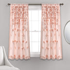 Lush Decor Riley Window Curtain Panel  54in W X 63in L Blush