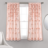 Lush Decor Riley Window Curtain Panel 54in W X 63in L Blush