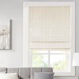 Madison Park Galen Cordless Roman Shades Fabric Privacy Single Panel Darkening Energy Efficient Thermal Insulated Window Blind Treatment for Bedroom Living Room Decor 35 x 64 Ivory
