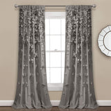 Lush Decor Riley Window Curtain Panel - Charming Handmade Bow Details - Elegant Light Filtering Single Curtain for Living Room, Dining Room, or Bedroom - 54