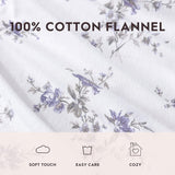 Laura Ashley - King Sheet Set, Cotton Flannel Bedding, Brushed for Extra Softness & Comfort (Jessika Lavender, King)