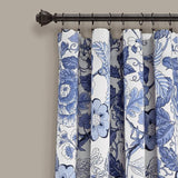 Lush Decor Navy White Sydney Curtains | Floral Garden Room Darkening Window Panel Set for Living, Dining, Bedroom (Pair), 95” Long x 52” Wide, L