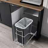 Home Zone Living 7.6 Gallon Pull Out Trash Can for Recycling or Trash, Under Sink In-Cabinet Design, 29 Liter Total Capacity