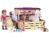 Glitter Girls Large Horse Stable with Accessories - Doll Accessories for 36 cm Dolls with Bridle, Saddle, Barn - Dollhouse Accessories, Toys for Children from 3 Years (20 Pieces)