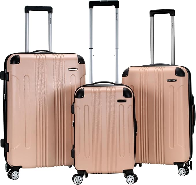 Rockland London Hardside Luggage 3 Piece set (20" 24" and 28") Beige
