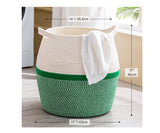 KAKAMAY Woven Baskets for Storage(17"x17"),Large Cotton Rope Basket
