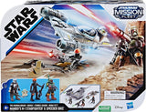 STAR WARS Mission Fleet Mando's N-1 Starfighter, 2.5-Inch Scale Mandalorian Action Figure Set, Toys for 4 Year Old Boys & Girls