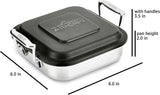 AllClad Specialty Stainless Steel And Plastic Lid Square Covered Baking Pan 8x8 Inch