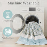 Madison Park Cotton Quilt Set Floral Print KingCal King Light Teal 6 Piece Aqua