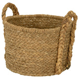 Household Essentials Large Wicker Floor Storage Basket with Braided Handle, Light Brown 19''x 25''