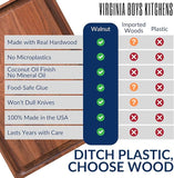 Virginia Boys Kitchens Made in USA Wood Cutting Board by - made from Sustainable American Hardwood Walnut (Walnut, 8x12 Rectangle)