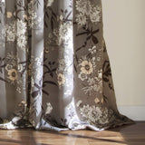 Lush Decor Botanical Garden Curtains Floral Bird Print Light Filtering Window Panel Drapes Pair Gray 52inW X 84inL