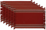 DII Tabletop Collection, Southwest Hacienda Stripe, Placemat Set, 13x19, Red Chipotle, 6pcs