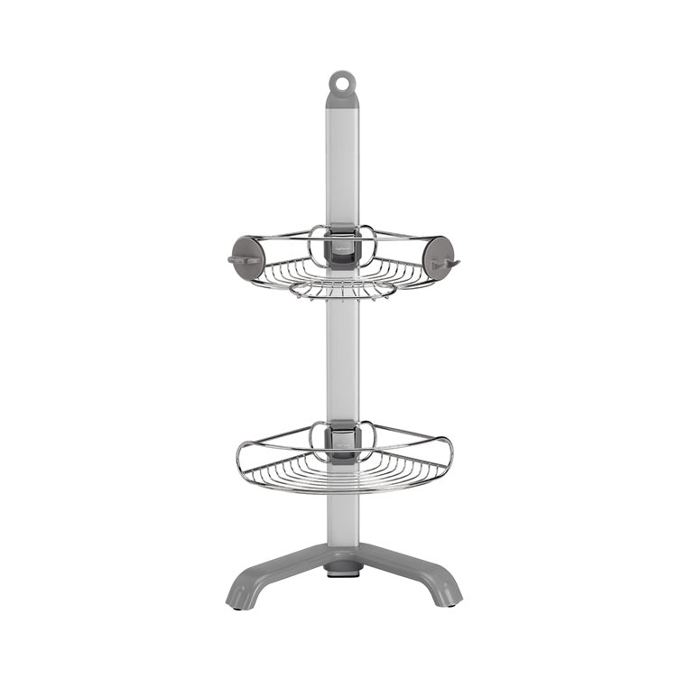 Simple Human Adjustable Shelves/Stainless Steel and Anodized Aluminum Corner Shower Caddy