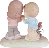 Precious Moments 193011 I Wuff You So Much Couple With Puppies Bisque Porcelain Figurine