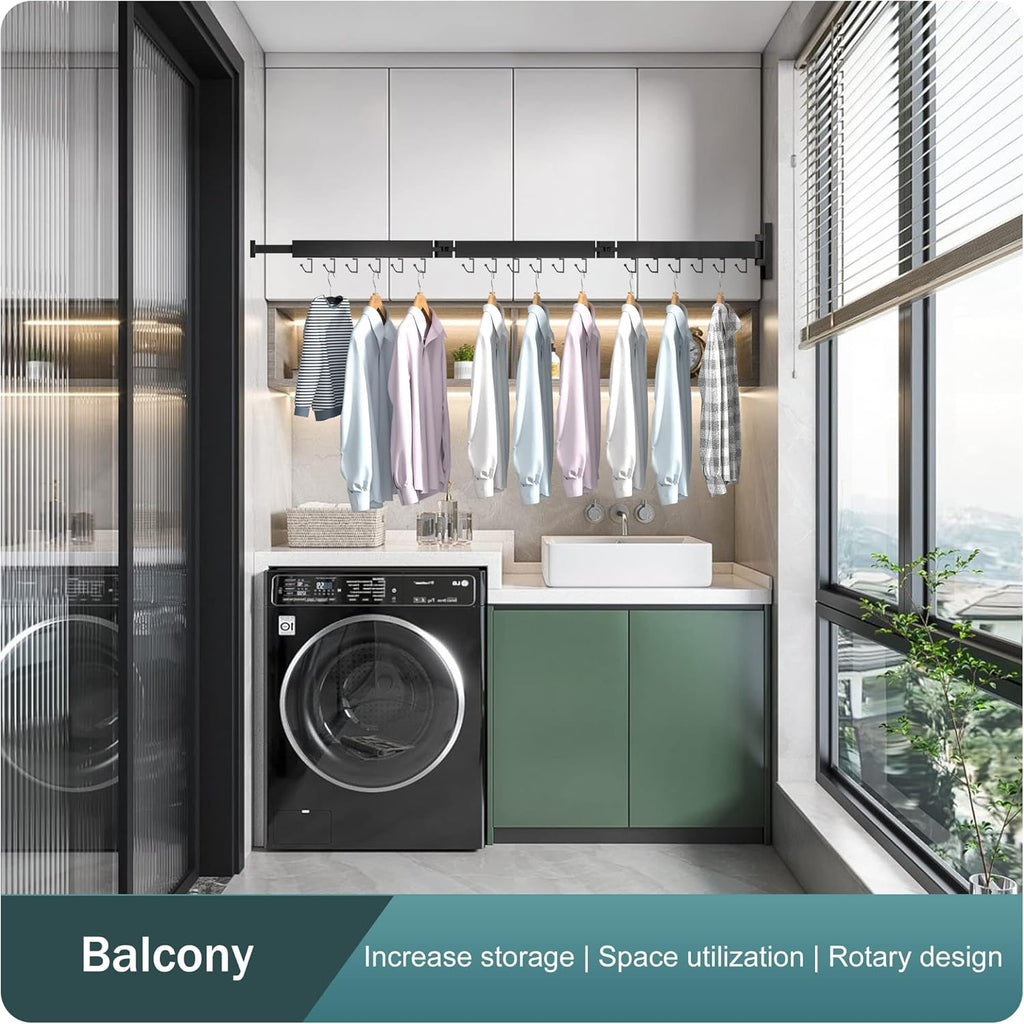 BOQORAD Wall Mounted Clothes Hanger Rack
