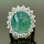 18KWG Jadeite (Type A) & Diamond Ring