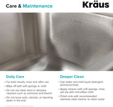 Kraus KBU11 20 inch Undermount Single Bowl 16 gauge Stainless Steel Kitchen Sink JE