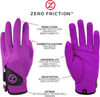 Zero Friction Mens Cabretta Elite Left Hand One Size Purple