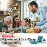 Neoflam 52102 Midas PLUS 9piece Ceramic Nonstick Cookware Set With Detachable Handle Emerald Green