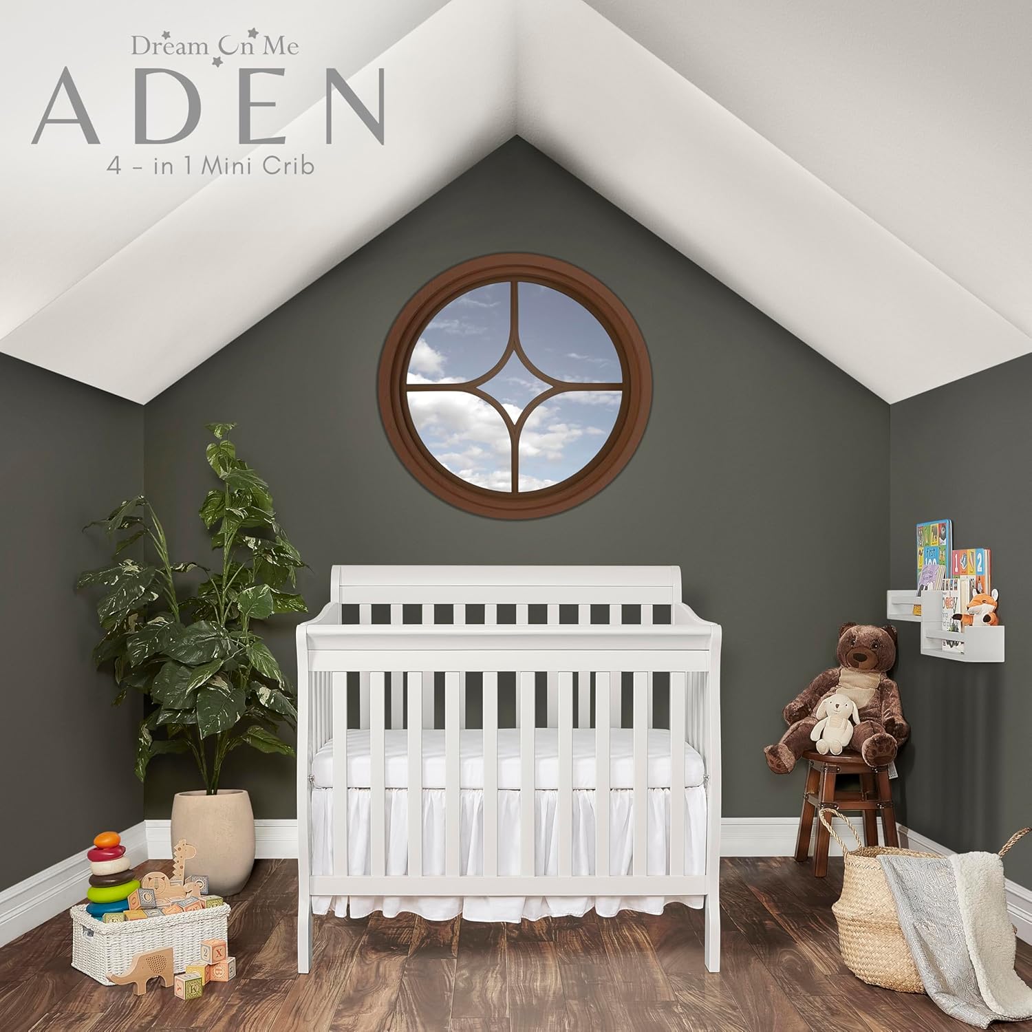 Dream On Me 4in1 Aden Convertible Mini Crib Secondary image