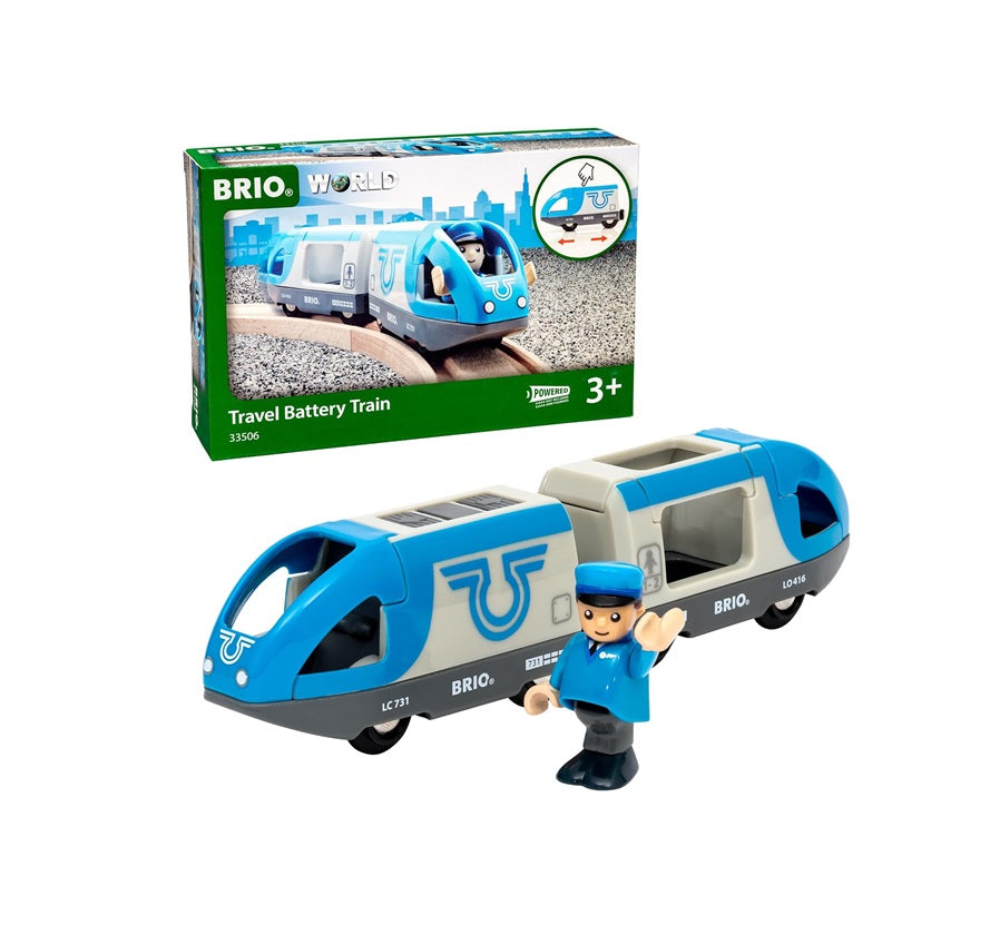 BRIO BRI-33506 Travel Battery Train | Battery Operated Toy Train, BRIO Wooden Train Accessories, Toddler Toy, Gift for Boys and Girls