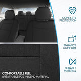 BDK PolyPro Car Seat Covers Full Set in Solid Black – Front and Rear Split Bench Car Seat Cover, Easy to Install, Interior Covers for Auto Truck Van SUV