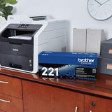 Brother Genuine Standard Yield Toner Cartridge, TN221BK, Replacement Black Toner