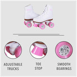 Chicago Girls Rink Roller Skate - White Youth Quad Skates - Size 2