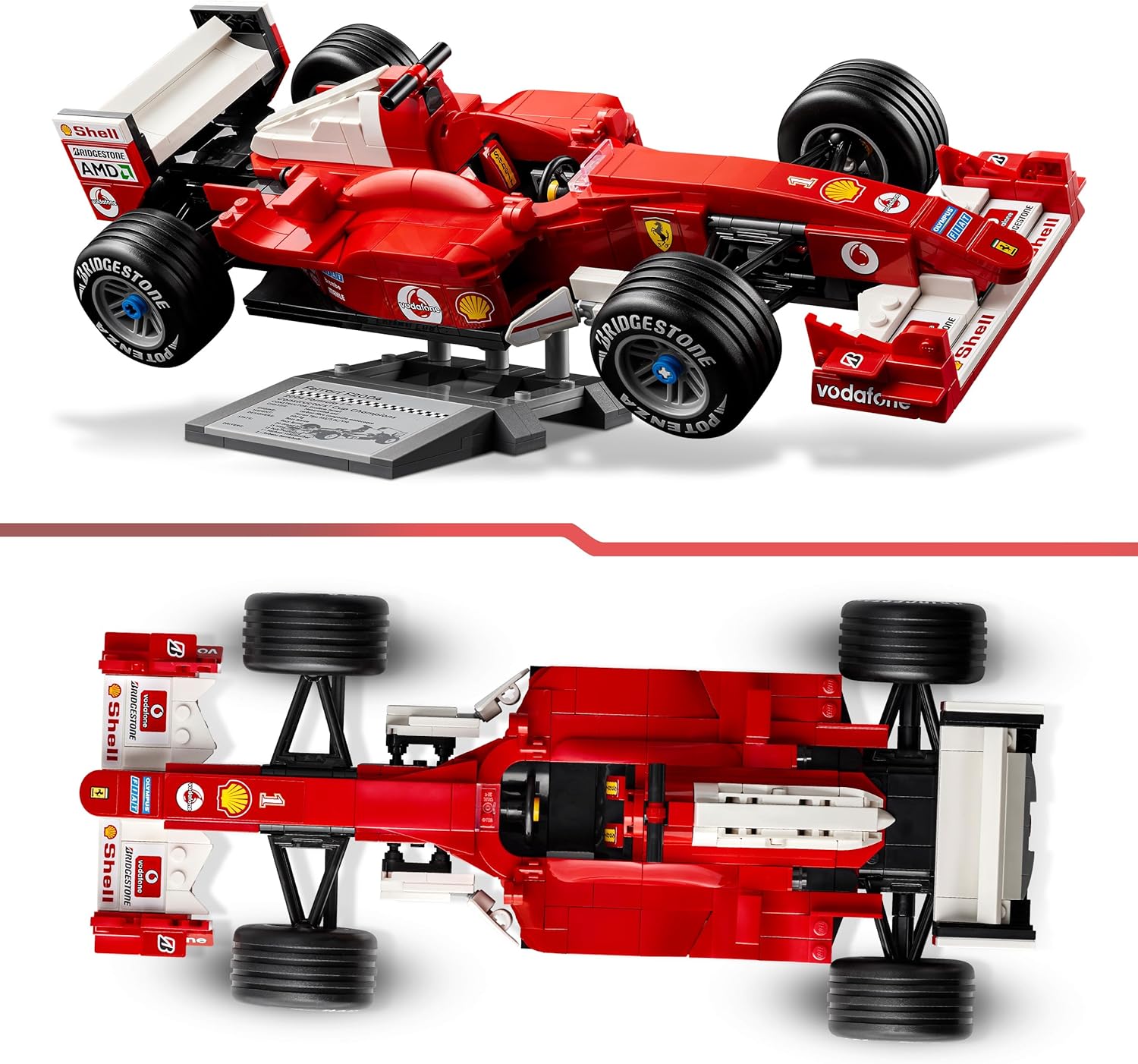 LEGO Icons Ferrari F2004 Michael Schumacher F1 Car Model Kit for Adults Display Set w V10 Engine