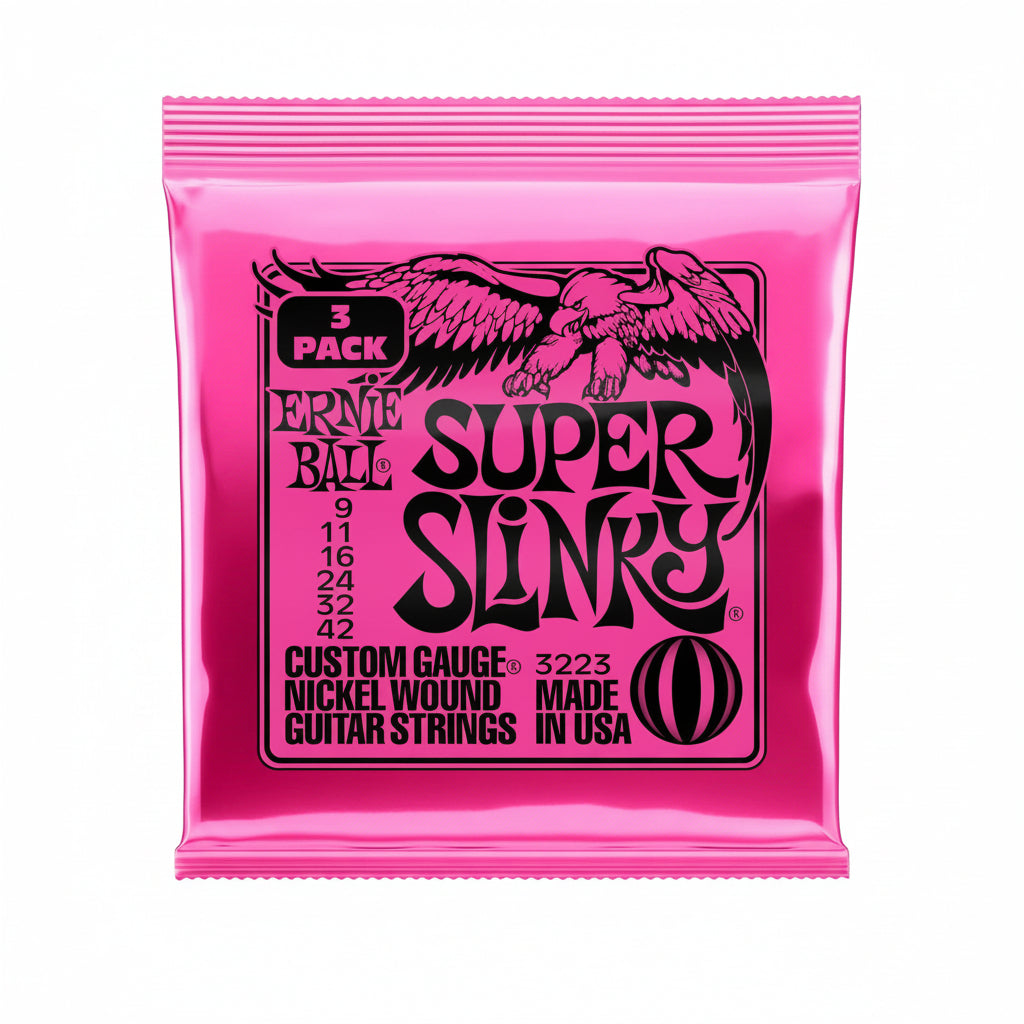 Ernie Ball Super Slinky Nickel Wound Sets 009 To 042 3 Pack