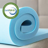 ZINUS 1.5 Inch Green Tea Cooling Gel Memory Foam Mattress Topper Queen