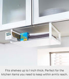Yamazaki 2443 Under Cabinet Storage Rack, White, Approx. W 12.0 x D 9.4 x H 4.7 inches (30.5 x 24 x 12 cm), Plate, Kitchen, Hanging Shelf,
