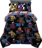 Franco Kids Bedding Super Soft Comforter and Sheet Set with Sham, 5 Piece Twin Size, Five Nights At Freddy's