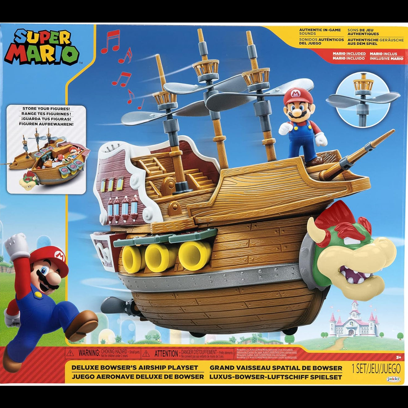 SUPER MARIO Deluxe Bowsers Air Ship Playset With Mario Action Figure Secondary image
