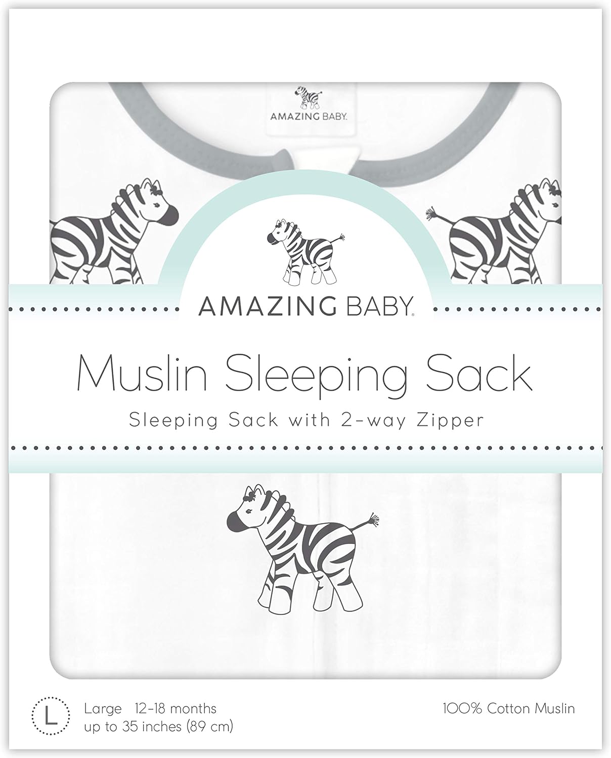 Amazing Baby Muslin Sleeping Sack with 2 Way Zipper Zebra Black Sma Cash Converters