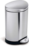 Simplehuman Mini Semi Round Step Trash Can Stainless Steel 6L