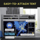 Delta Children Batman Loft Bed Tent - Curtain Set for Low Twin Loft Bed (Bed Sold Separately)