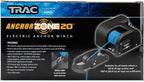 Trac Outdoors AnchorZone 20 Electric Anchor Winch - Anchors Up to 20 lb. - Includes 100-feet of Pre-Wound Anchor Rope with Use (69000), Black