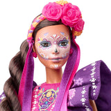 Barbie Signature Día De Muertos Doll Wearing Traditional Ruffled Dress Flower Crown And Calavera Face Paint