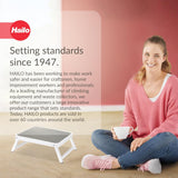 Hailo OneStep | Steel step | One large step with non-skid mat | Folding safety mechanism with unlocking button | Easy storage | Lightweight | White