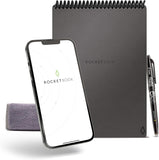 Rocketbook Flip - with 1 Pilot Frixion Pen & 1 Microfiber Cloth Included - Gray Cover, Executive Size (6" x 8.8")