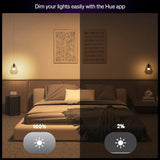 Philips Hue Essential Smart LED A60 Bulb, White and Color Ambiance, E27 Base, 8W, 2200K-6500K, 806 Lumens, Dimmable, Works with Alexa, Google Assistant, and Apple Home, 2 Pack