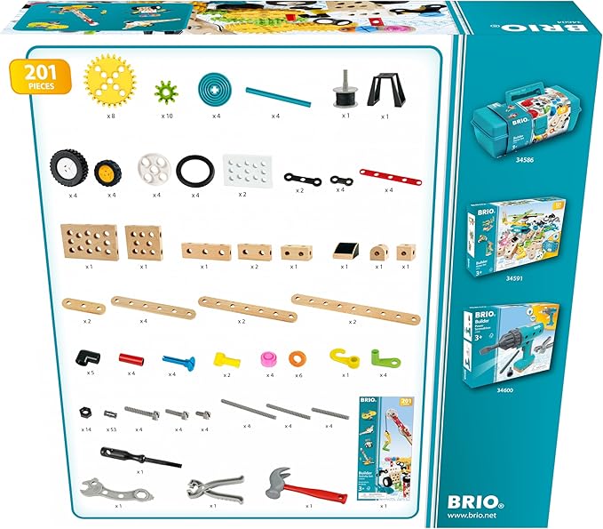 BRIO Builder 34604 Activity Set - Kids Creative Building Construction Inventor Toys, Open-ended creative play, easy-to-use tools, STEM toys