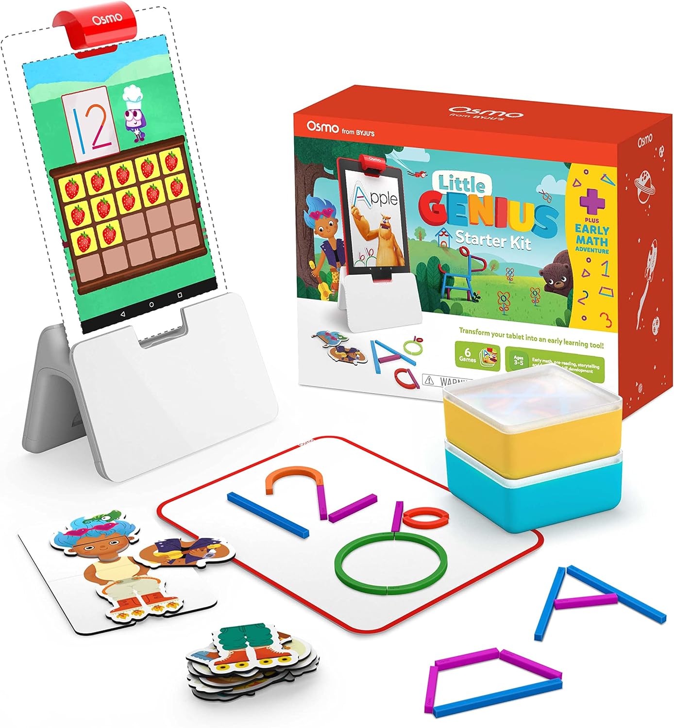 Osmo - Little Genius Starter Kit for Fire Tablet + Early Math Adventure - Valentine Toy/Gift - 6 Educational Games-Counting, Shapes & Phonics-STEM Gifts-Ages 3 4 5(Osmo Fire Tablet Base Included) Secondary image