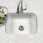 Houzer Porcelain Enamel Stainless Steel Porcela Series Undermount Single Bowl Kitchen Sink