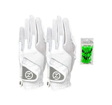 Zero Friction Ladies Compression-Fit Synthetic Golf Glove 2 Pack, Includes Free tee Pack, Universal-Fit