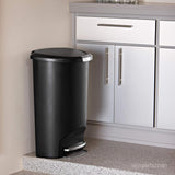 Simplehuman SemiRound Step Trash Can Grey Plastic 50 L