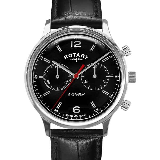 Rotary GS0520304 Avenger Stainless Steel Black Dial Watch Main image