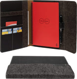 Rocketbook Smart Notebook Folio Cover - 100% Recyclable, Biodegradable Cover with Pen Holder, Magnetic Clasp & Inner Storage - Dark Matter Black, Executive Size (6" x 8.8")